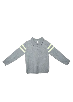 Stripe Polo Sweater Cold Casual Outfit ShrinkResistant Weave