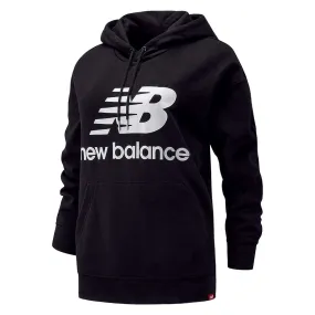 Abrasion Proof Shoulders New Balance - Women's Essentials Stacked Logo Oversized Pullover Hoodie (WT03547 BK)