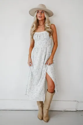 Panelled-Design Cozy Fit FINAL SALE - Glowing Wonder Ivory Midi Dress