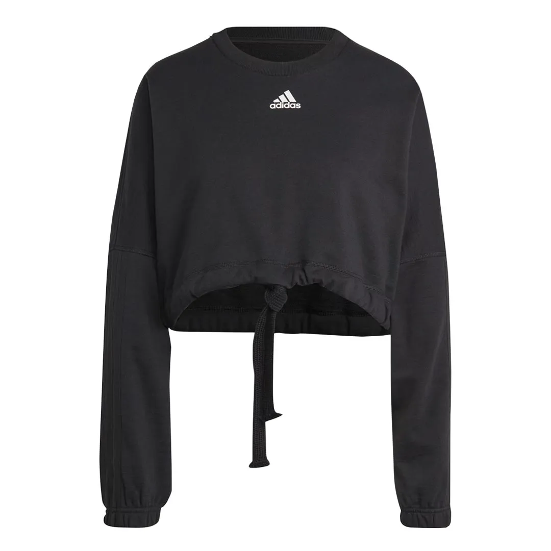adidas - Women's Dance Crop Versatile Sweatshirt (IC6624) Classic Zip Up Layered Comfort Look