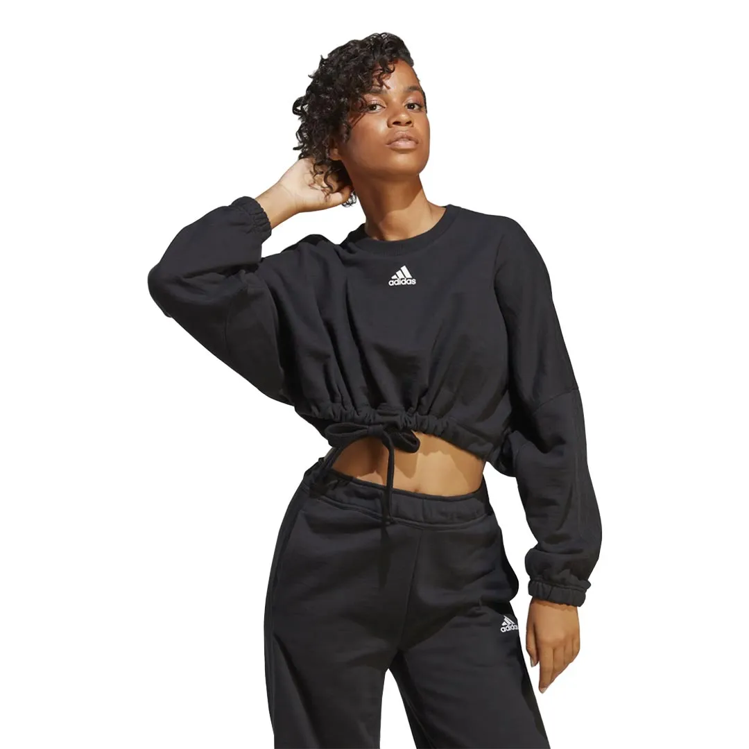 Ventilated Back Reversible Dual Layer adidas - Women's Dance Crop Versatile Sweatshirt (IC6624)