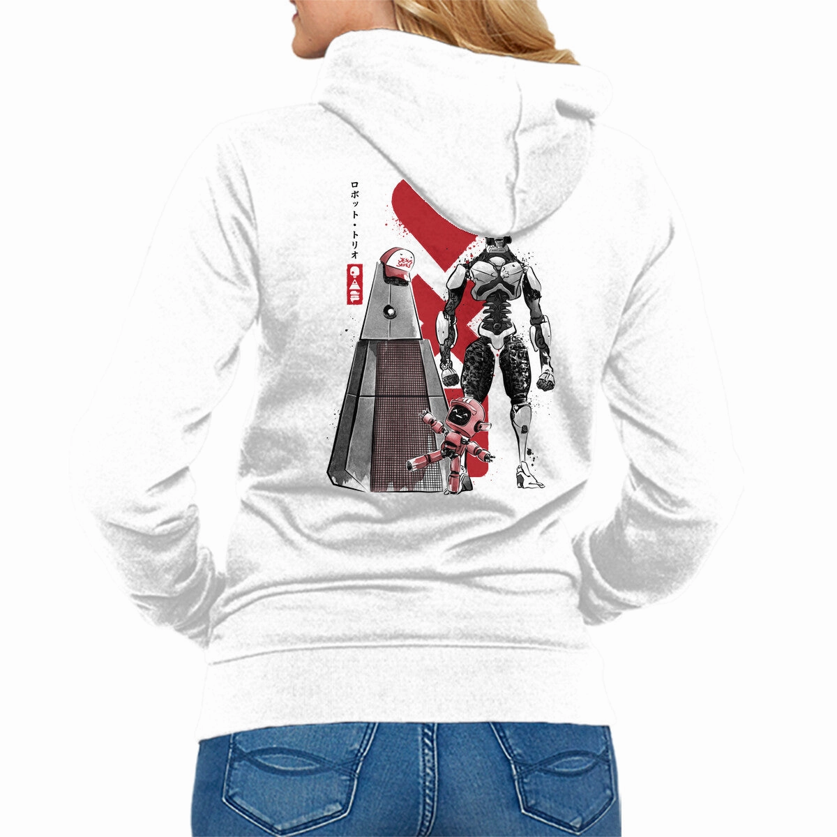 Side Pockets Home Comfort Three Robots Sumi-E