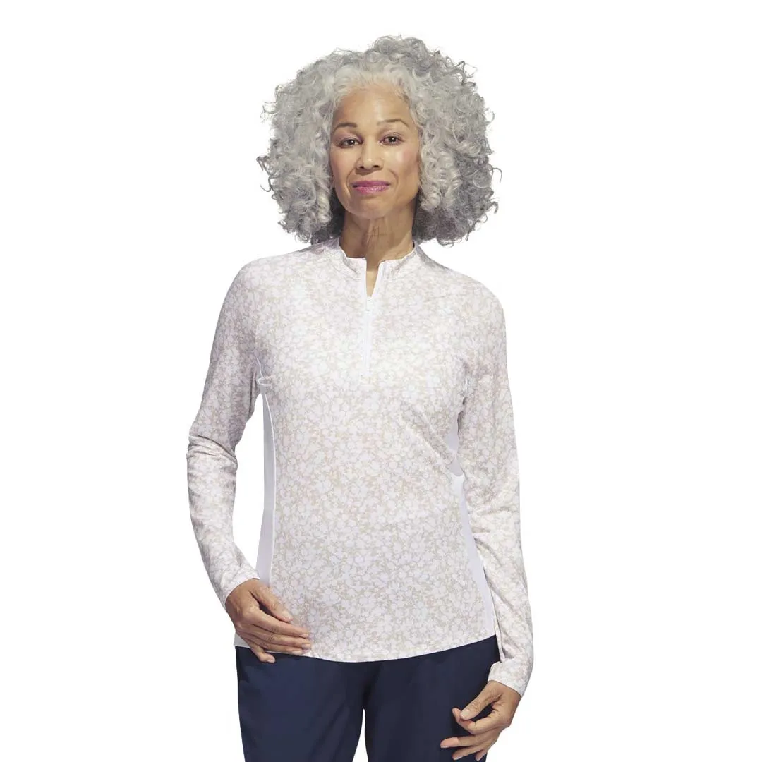 WrinkleFreeFinish adidas - Women's Ultimate365 Printed 1/4-Zip Mock-Neck Polo (HT1232)