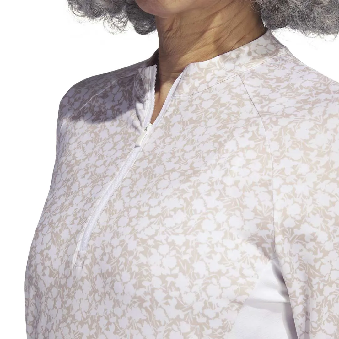 Moisture Wicking Inner adidas - Women's Ultimate365 Printed 1/4-Zip Mock-Neck Polo (HT1232)