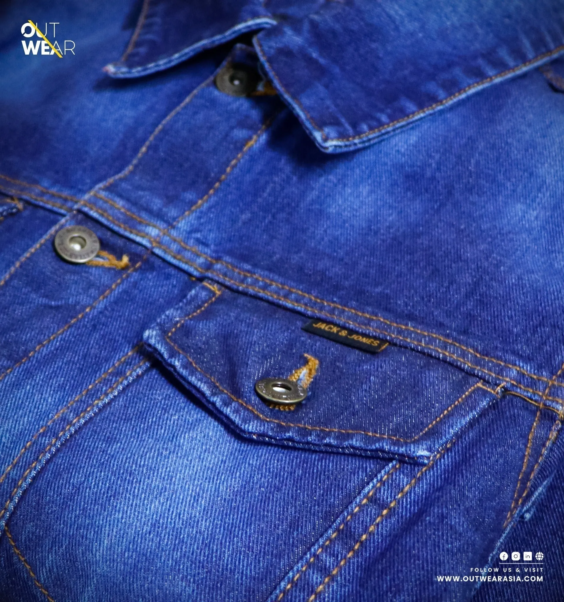 Cool Season Compact Travel Friendly Men??s Luxurious Denim jacket ?C Dark indigo