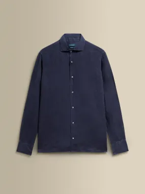 Linen Cutaway Collar Shirt Functional Wear Button front