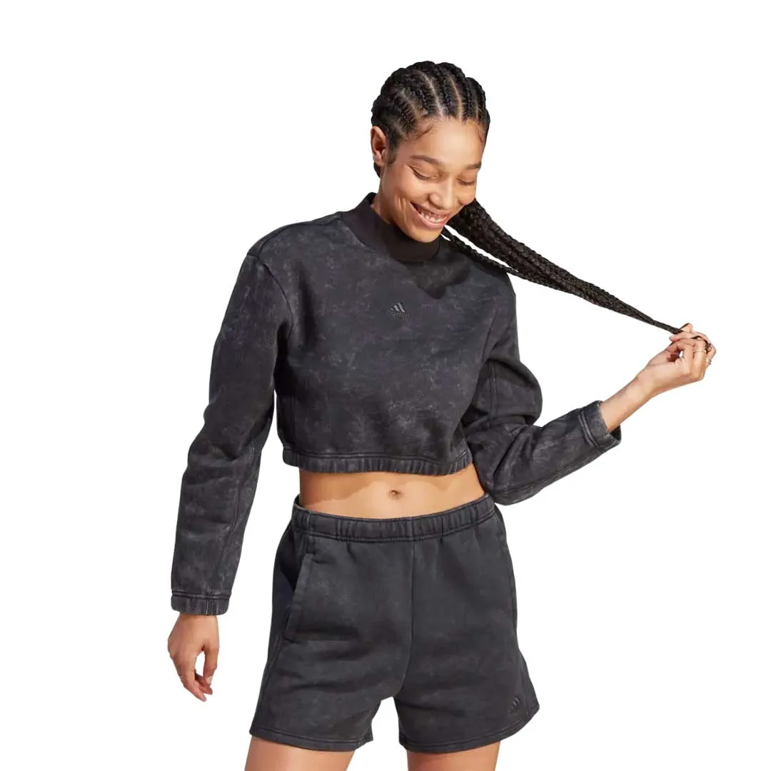 QuiltedPattern Reinforced Seam Durability adidas - Women's All SZN Fleece Washed Sweatshirt (IL1511)