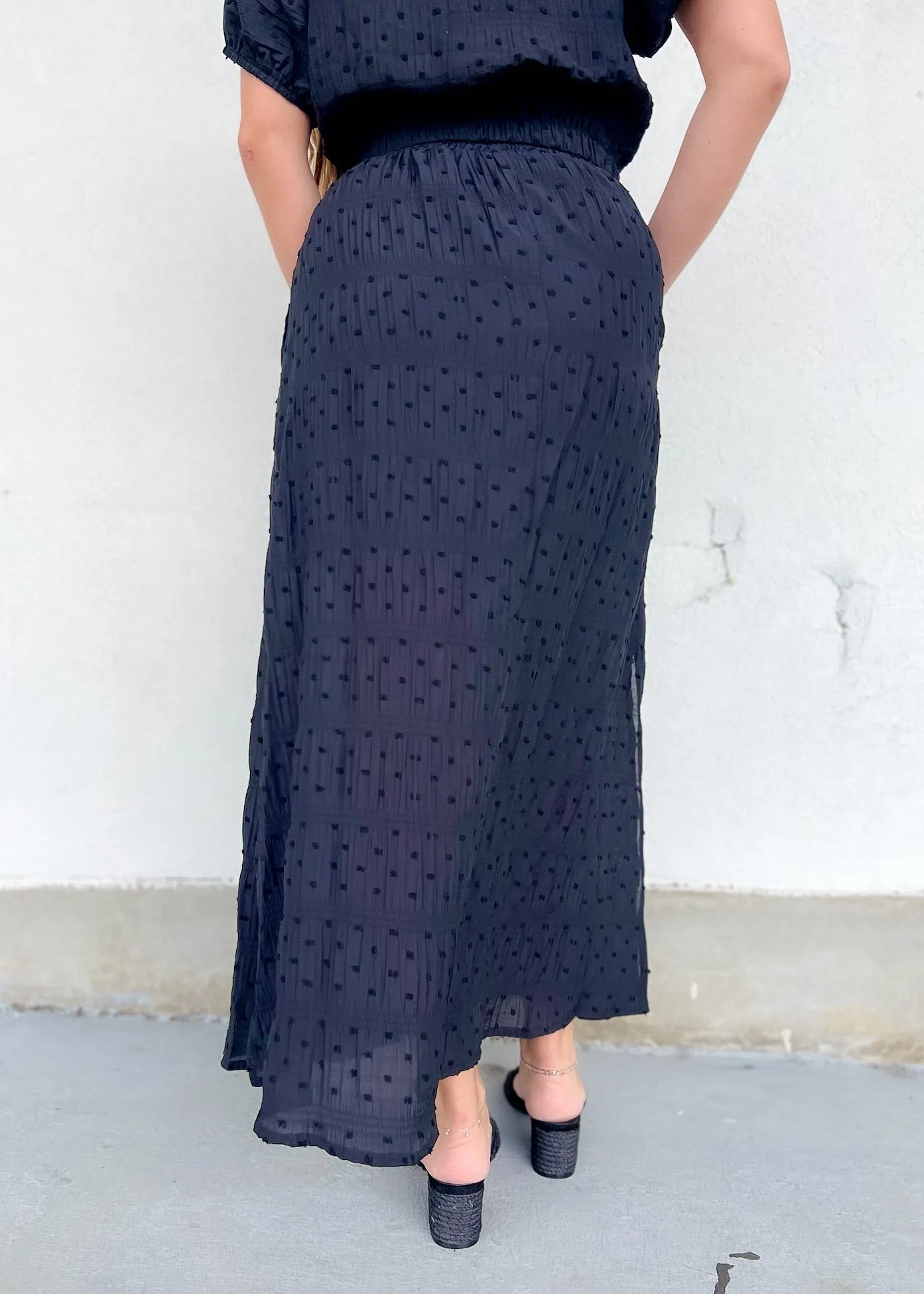 City Style All Day Fit MALIA TEXTURED MIDI SKIRT