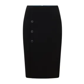 Easy Fit Margot Tailored Wool Button Skirt