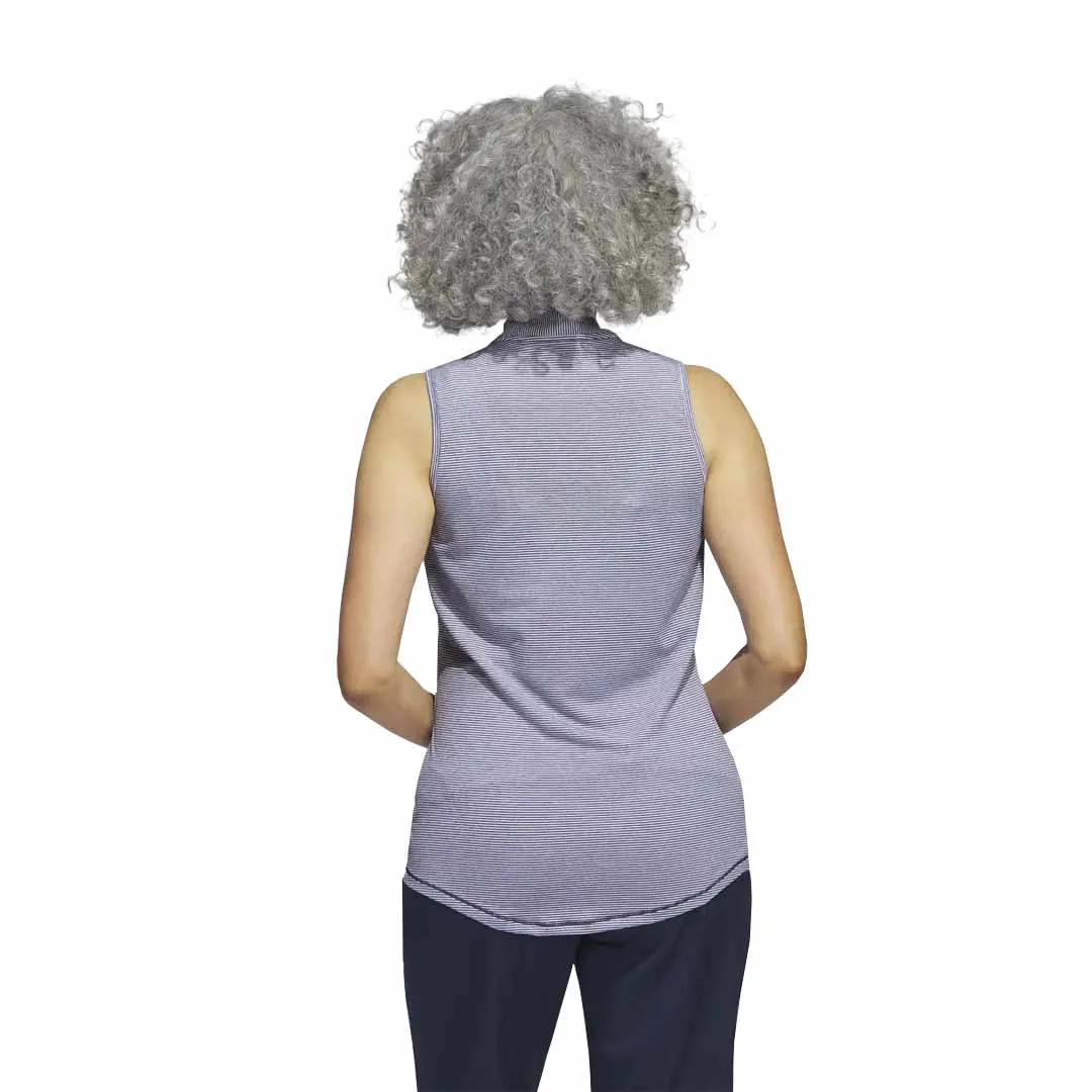 adidas - Women's Ottoman Printed Sleeveless Polo (IA7826) Anti Static Weave High Visibility Trim