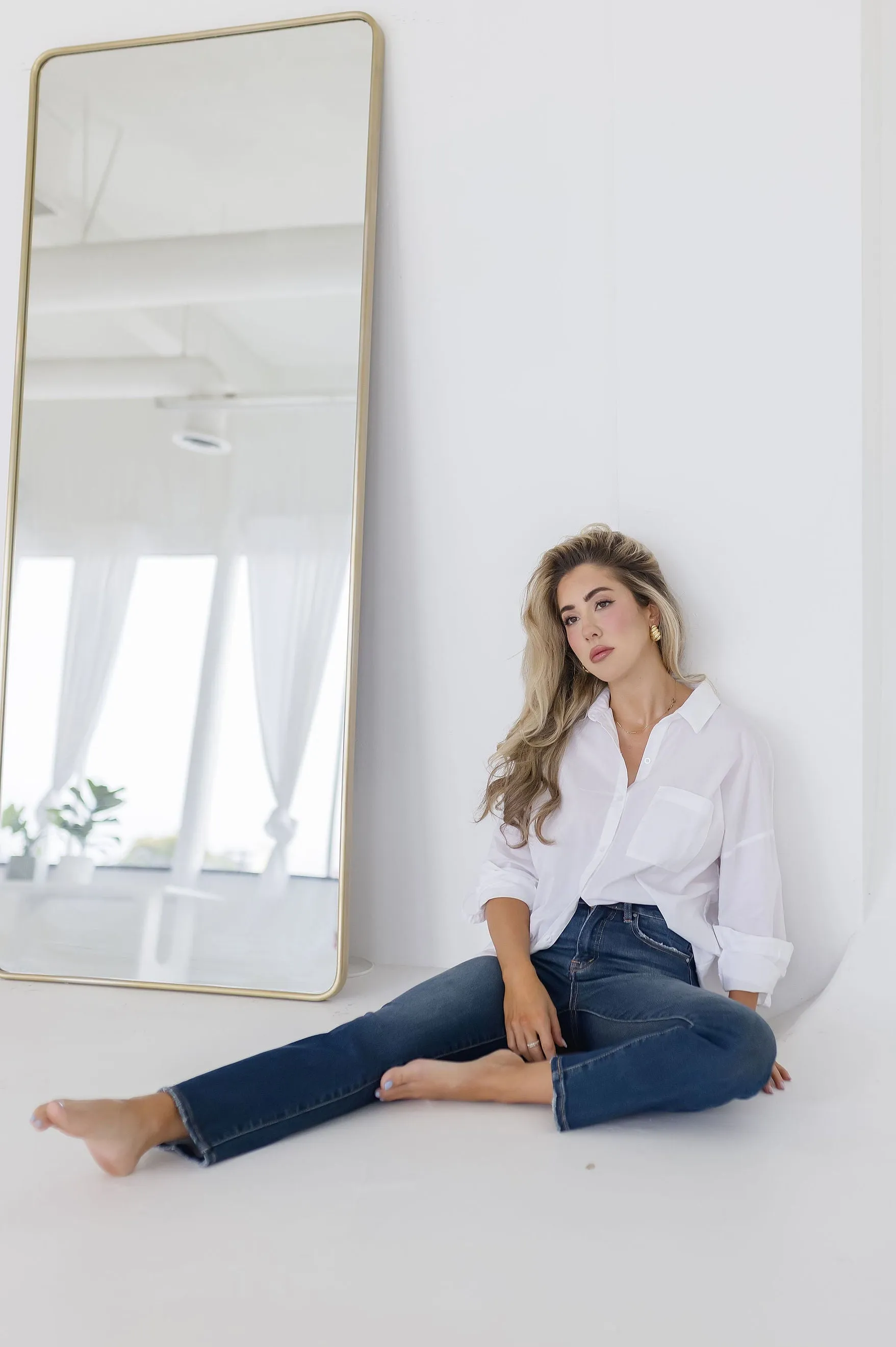 Andi High Rise Cropped Straight Leg Jeans Dark Wash Cool And Simple Style Essential