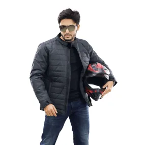 Heat Resistant Fabric Moisture Wicking Lining Men??s Stylish Jacket winter Biker Jacket- Justin Black