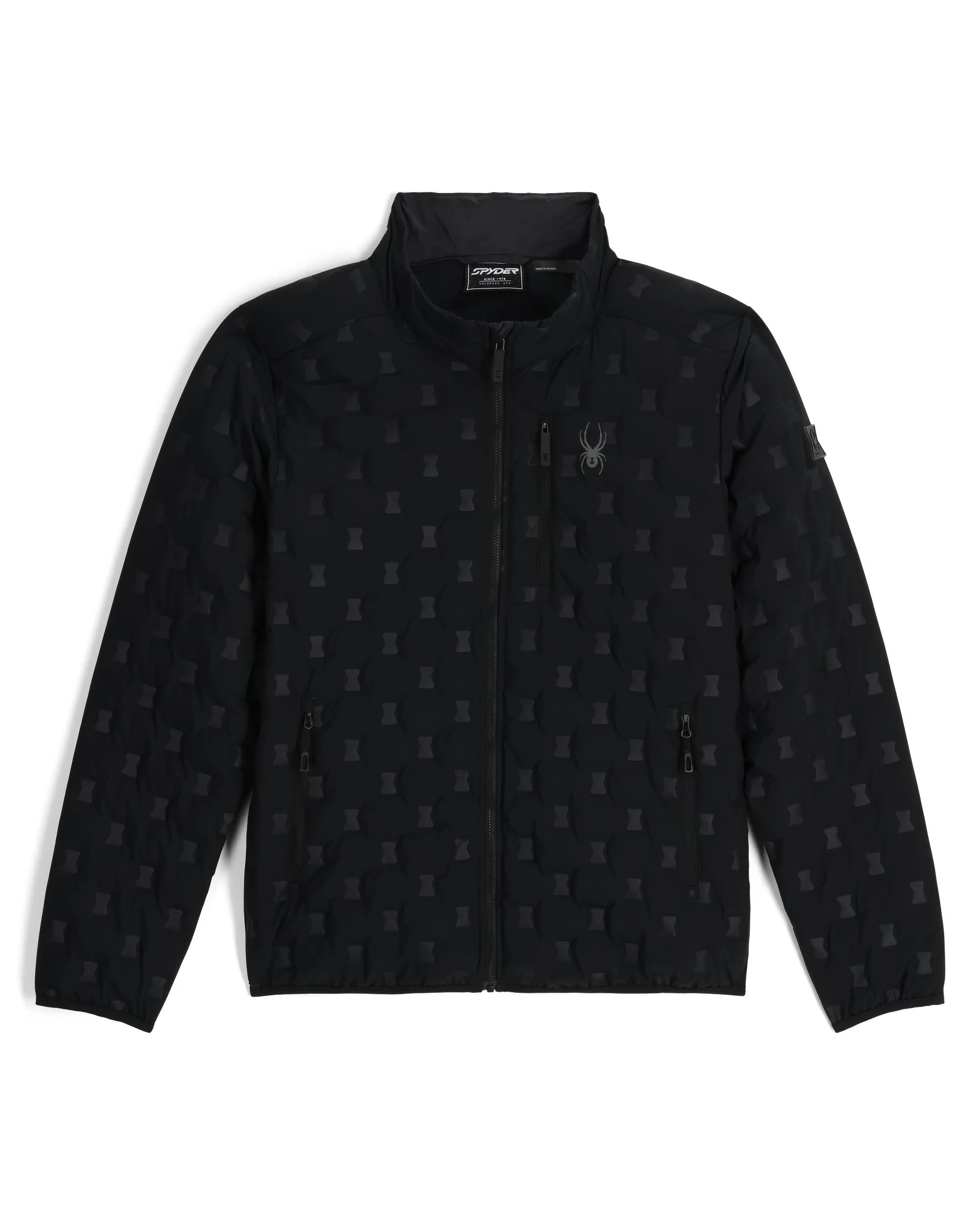 Stand Up Collar Anti Pilling Texture Mens Zenith Jacket - Black