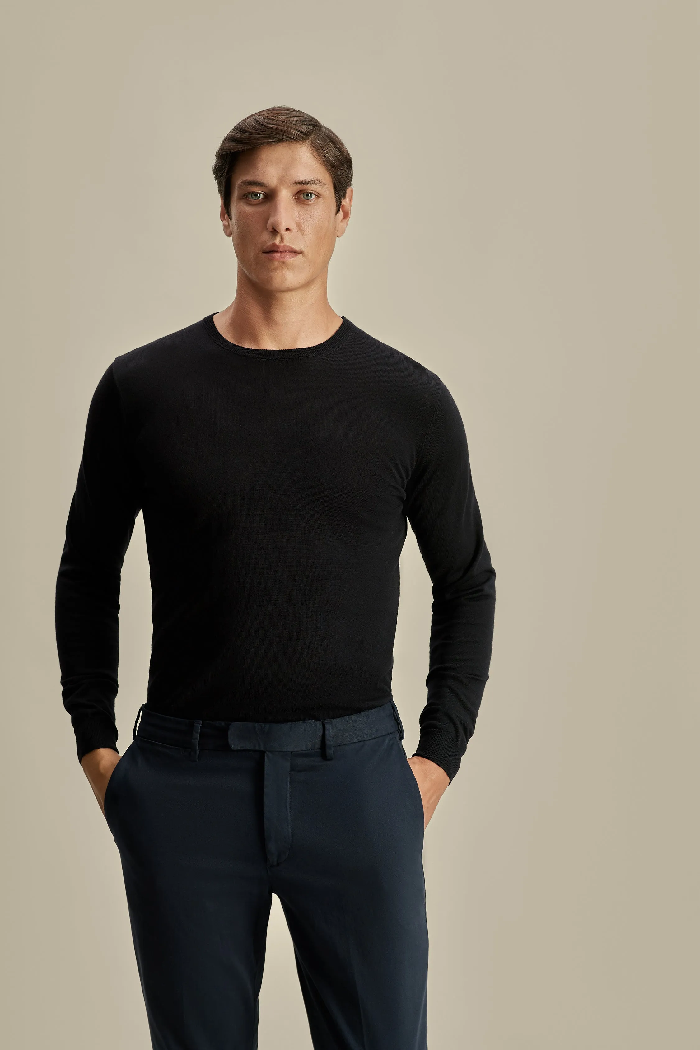 Merino Wool Extrafine Crew Neck Sweater skin friendly Lived In