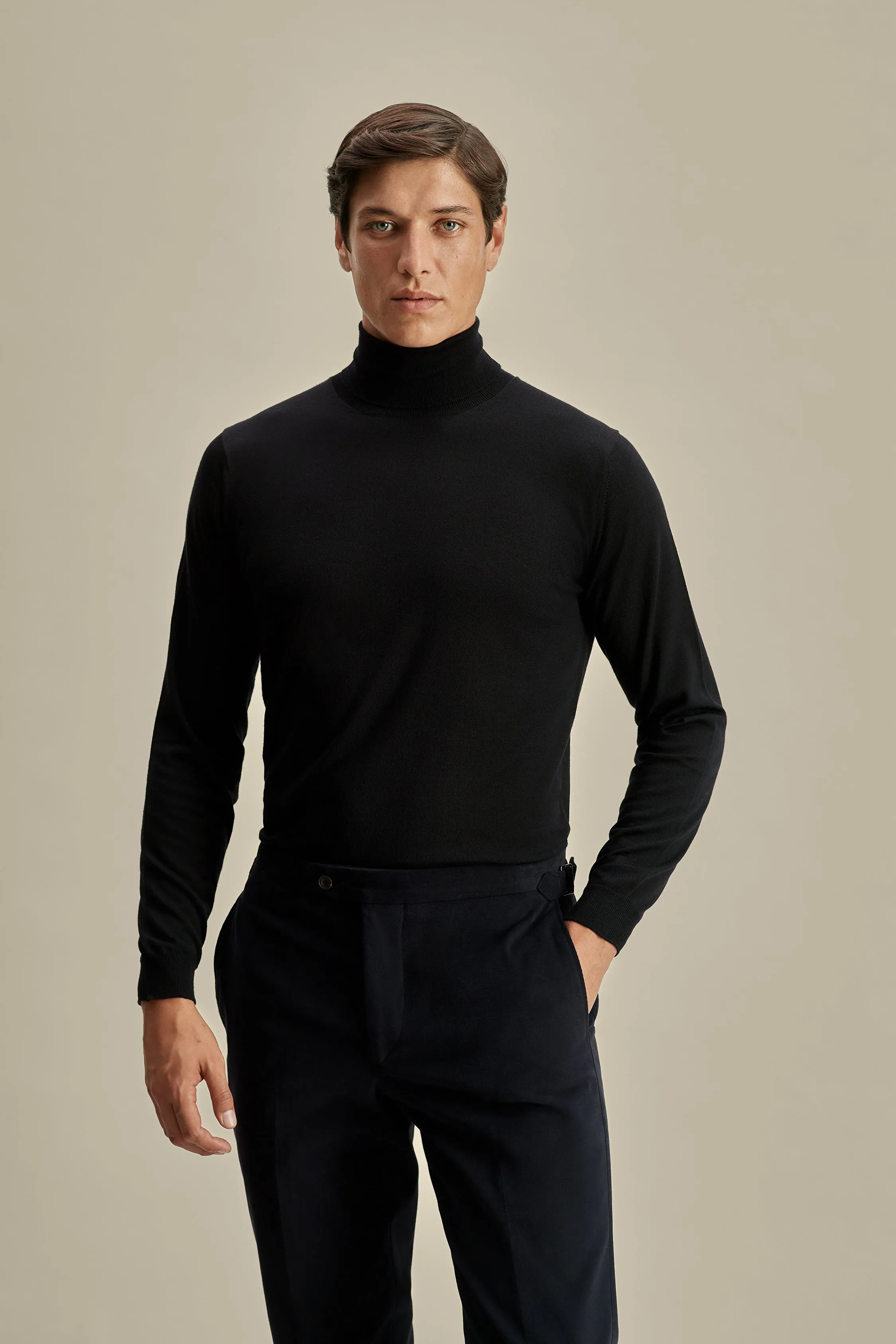Merino Wool Extrafine Roll Neck Sweater Cozy Classic Under Layer