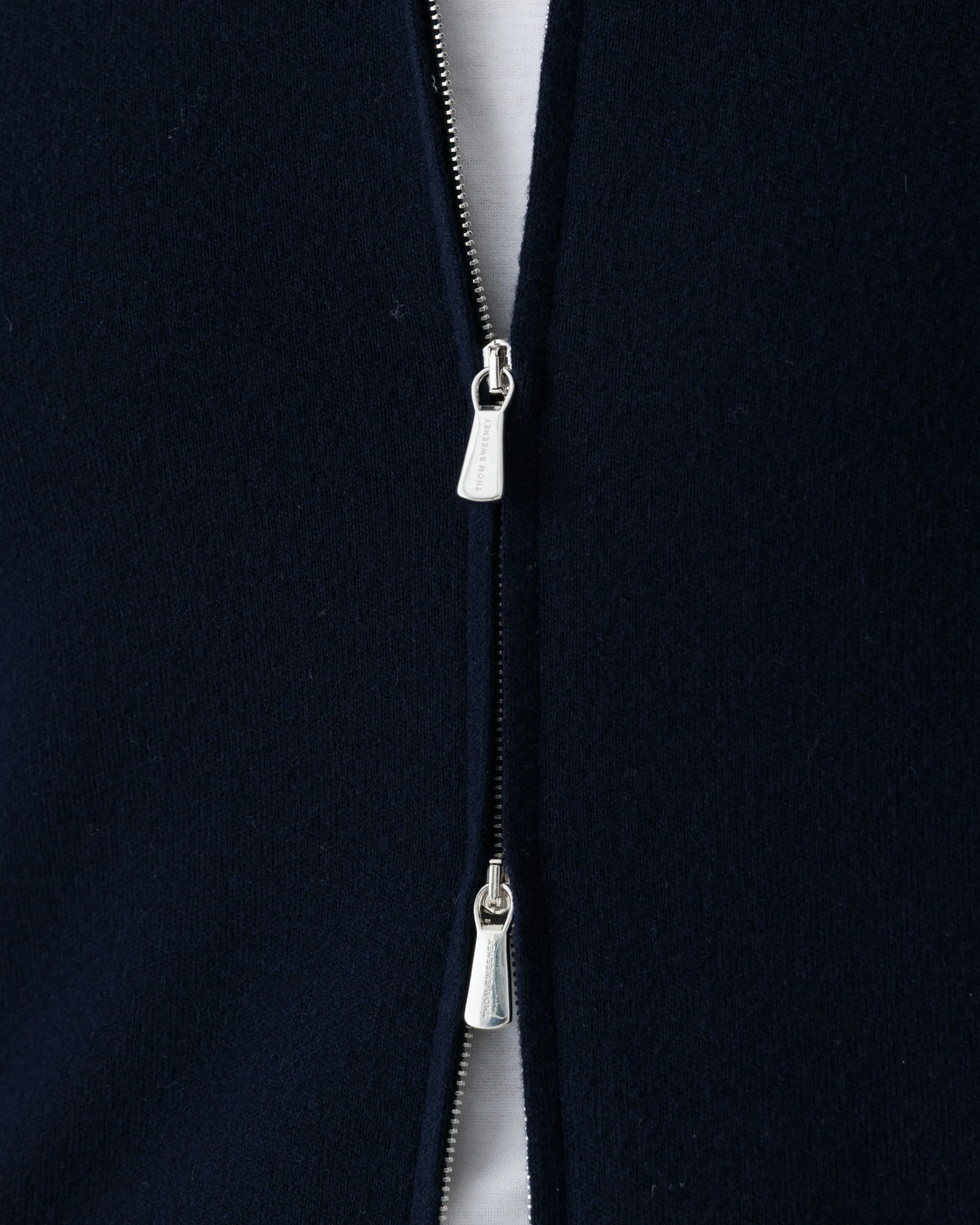 Minimalist Button Placket Polished Edge Merino Wool Zip Through Shirt Collar Bomber