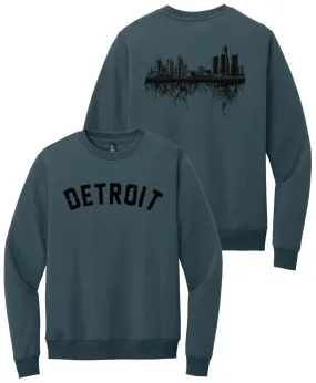 Detroit Arch & Roots Steel Blue Crewneck Cold Resist
