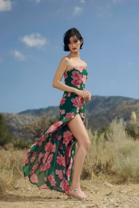 Casual and Stylish Waitlist 11/1 ? Colette Sleeveless Floral Print Drop Waist Maxi Dress Green