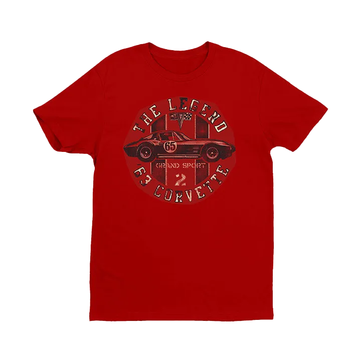 Corvette Text Circle Retro T-Shirt Layered Sleeve Construction