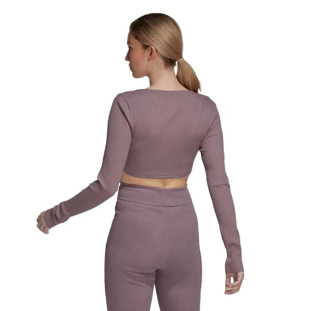 Waterproof Zipper adidas - Women's Studio Lounge Ribbed Cropped T-Shirt (HH8500)