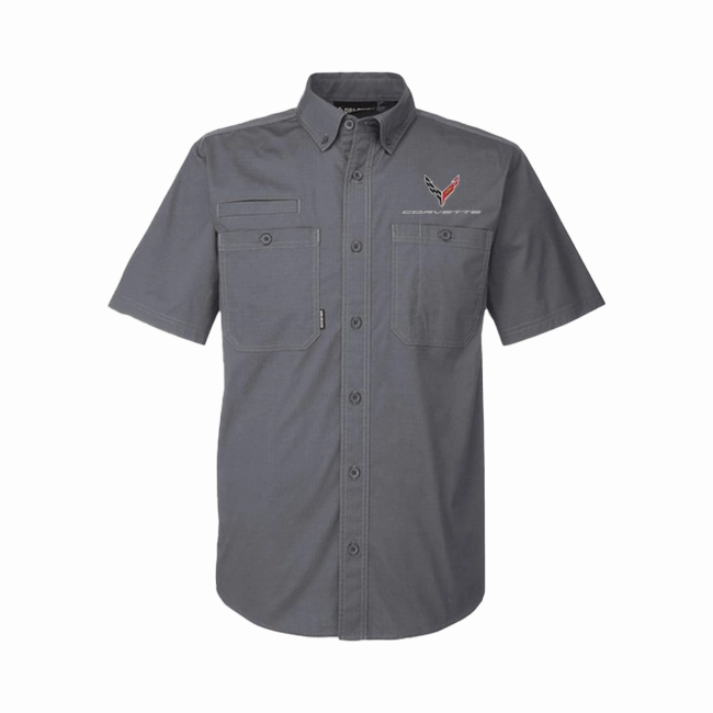 C8 Dri Duck Men's Short Sleeve Button Down Recycled Polyester Mix Active Lifestyle