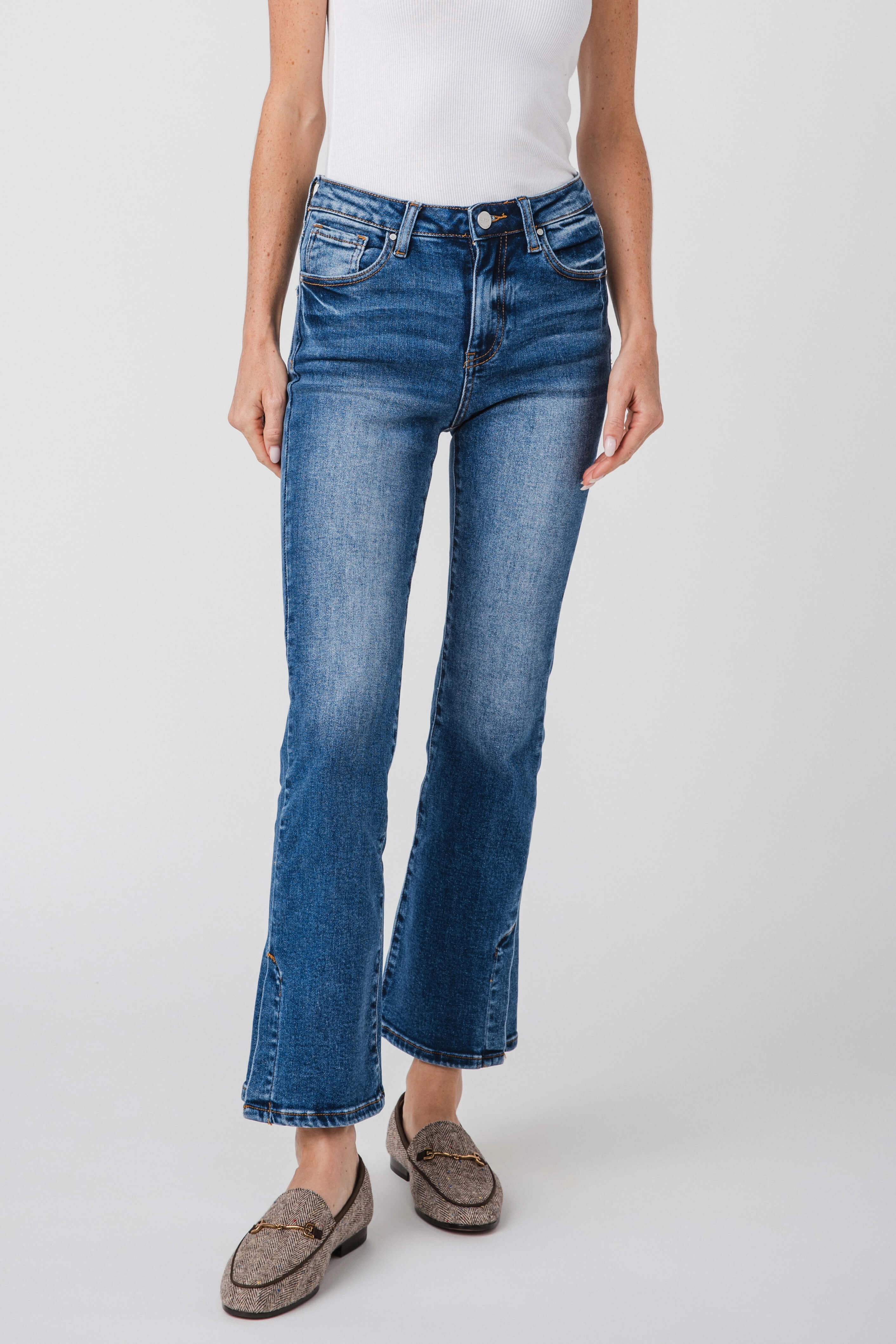 Risen Lydia High Rise Bootcut Side Slit Jeans All Purpose Everyday Style