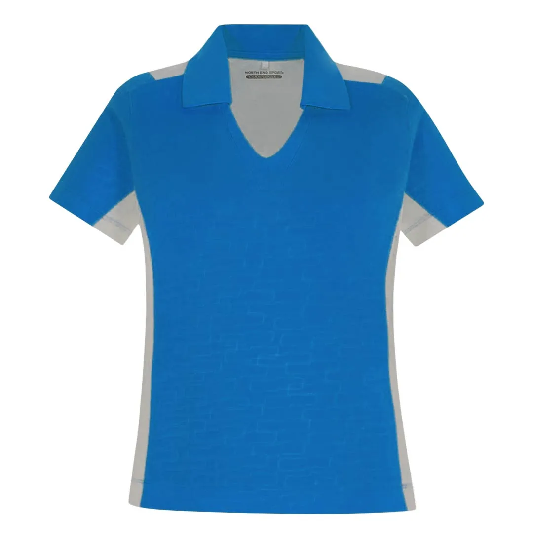 North End - Women's Embossed Print Polo (78691 447) Gloss Free Texture Clean Jacket Detail