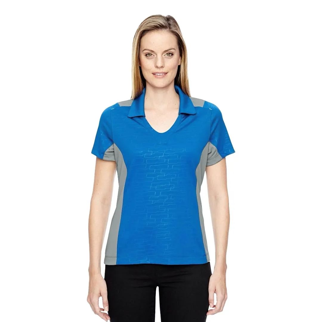 North End - Women's Embossed Print Polo (78691 447) Vegan Fabric