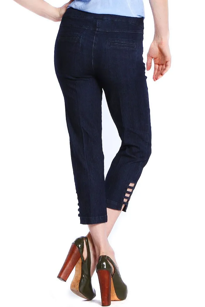 Durable Seam Construction Snag Proof Fabric SLIMSATION Denim Pull On Capri Jeans