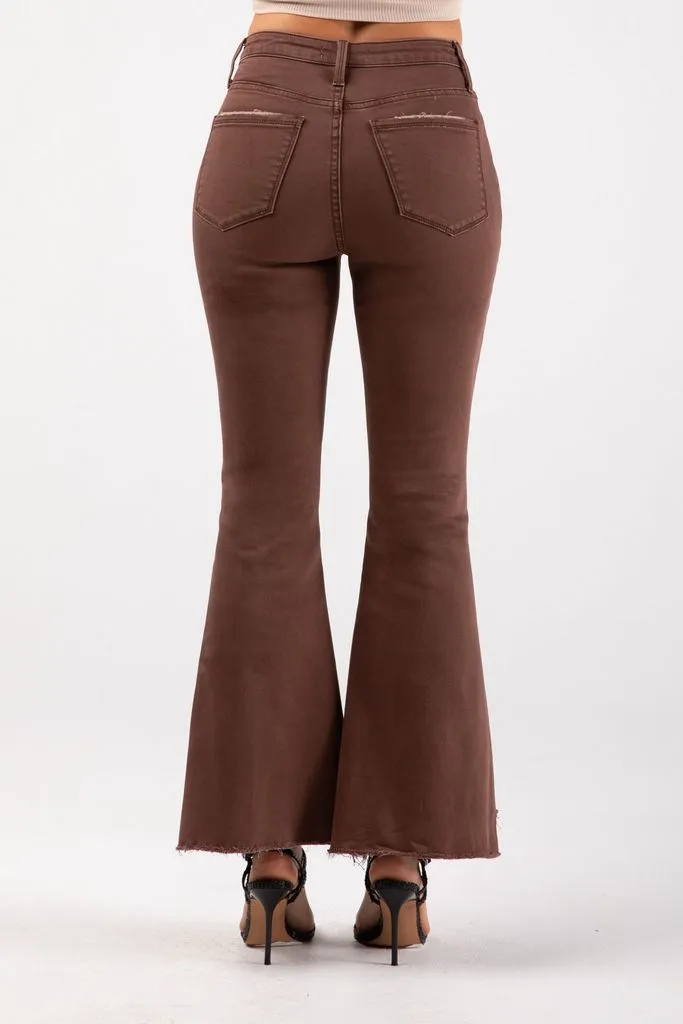 Mocha High Rise Flare Jeans by Ceros All Day Wear