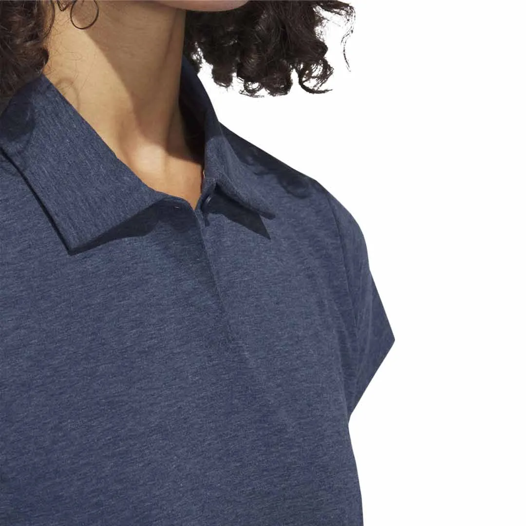 adidas - Women's Go-To Heathered Polo (IA7823) Reinforced Collar Structure Bold Statement