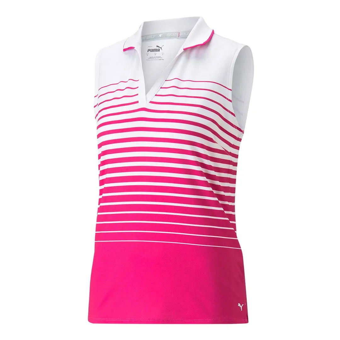 Trail To Town Easy Comfort Puma - Women's MATTR Stripe Sleeveless Golf Polo (537496 12)