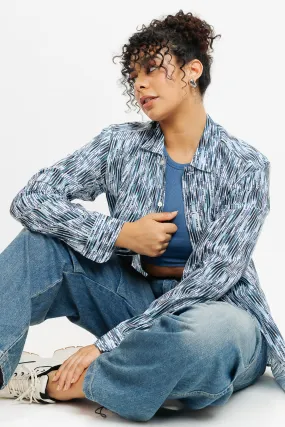 Muted Stripes Full Sleeves Women's Shirt Day-To-Night Wear Budget Friendly