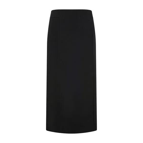 Airy Look urban scene Tailored Cotton Gaberdine Midi Skirt