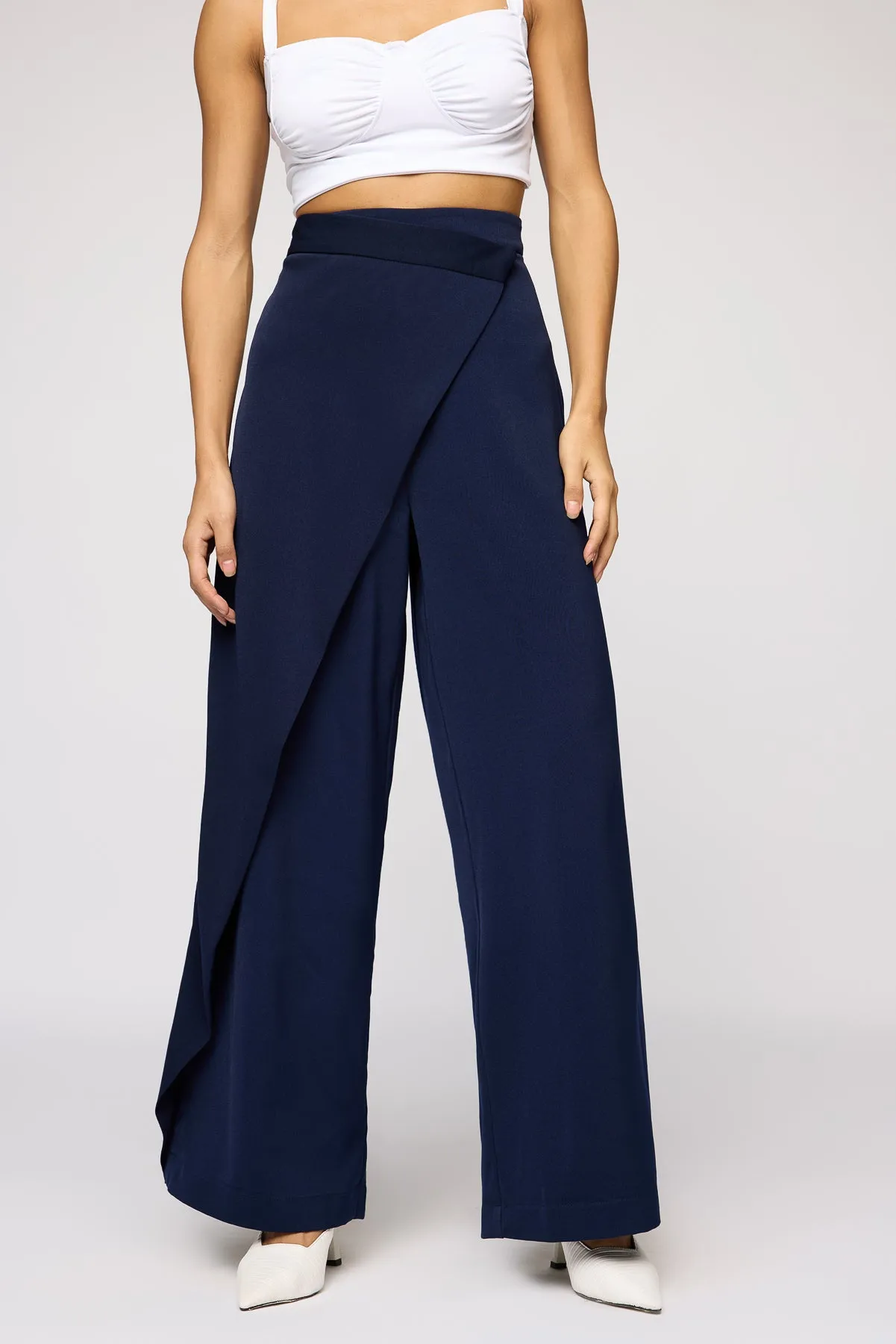 Navy Peony Pareo Korean Pants Essential Fit