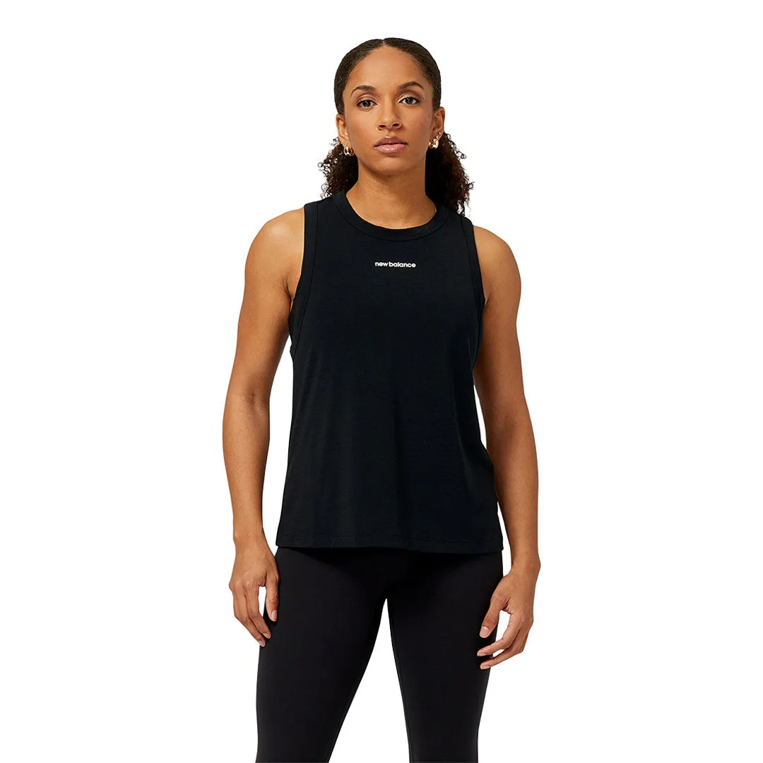 New Balance - Women's Achiever Tank Top (WT31104 BK) Single Buttons Headphone Hole