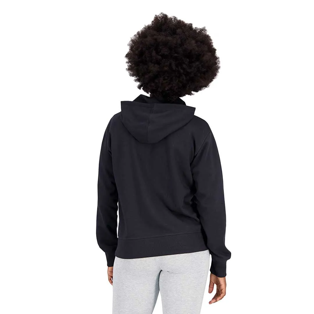 Hypoallergenic Textile Cold Outfit New Balance - Women's Essentials Stacked Logo Full Zip Hoodie (WJ31530 BK)