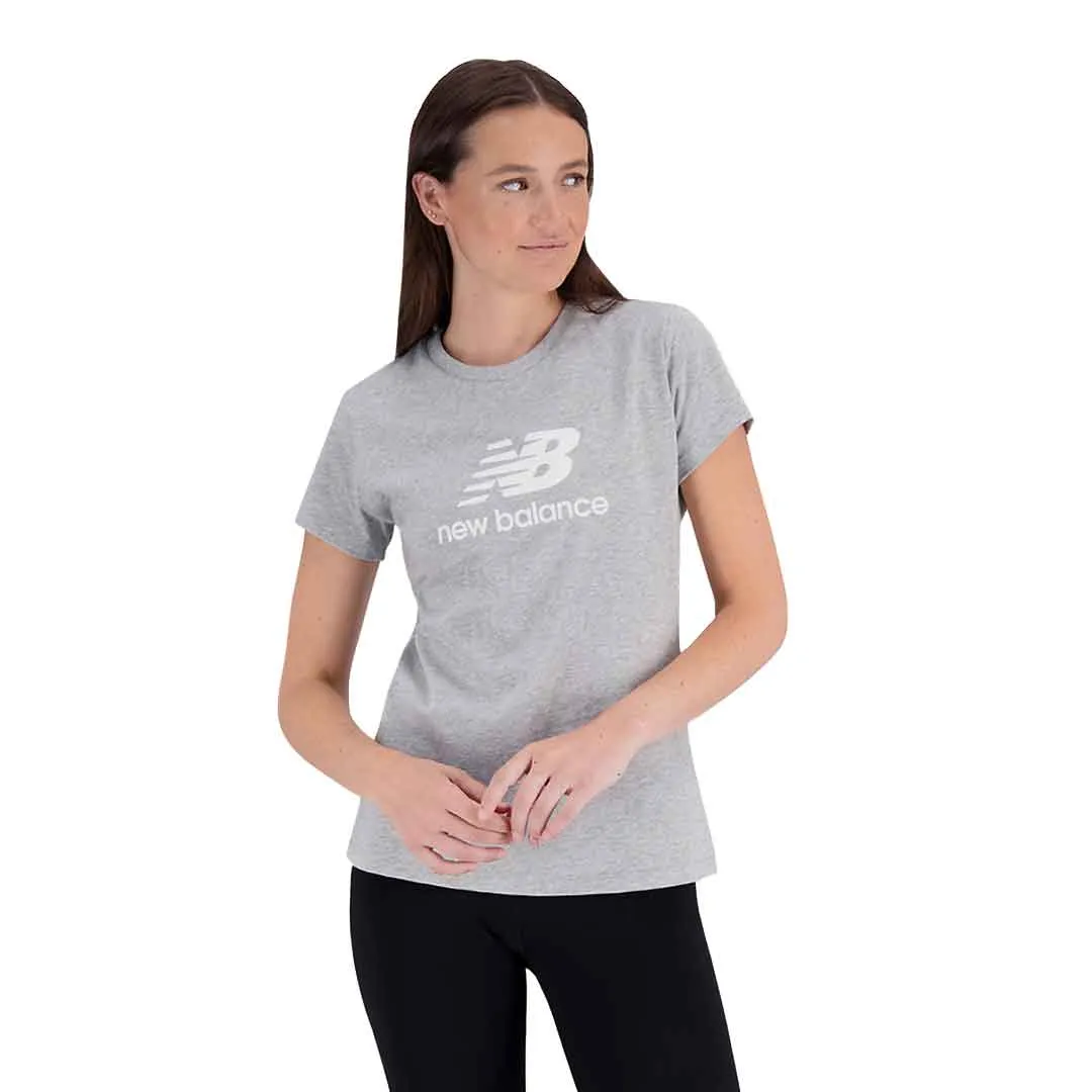 New Balance - Women's Essentials Stacked Logo T-Shirt (WT31546 AG) Odor Control Treatment