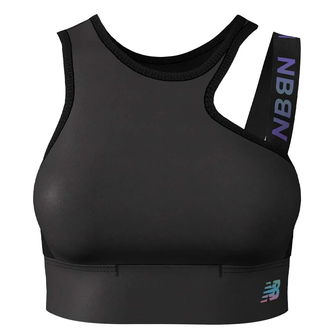 Windproof Closure Water Repellent Coating New Balance - Women's Q Speed Shape Shield Crop Bra (WB23288 BK)