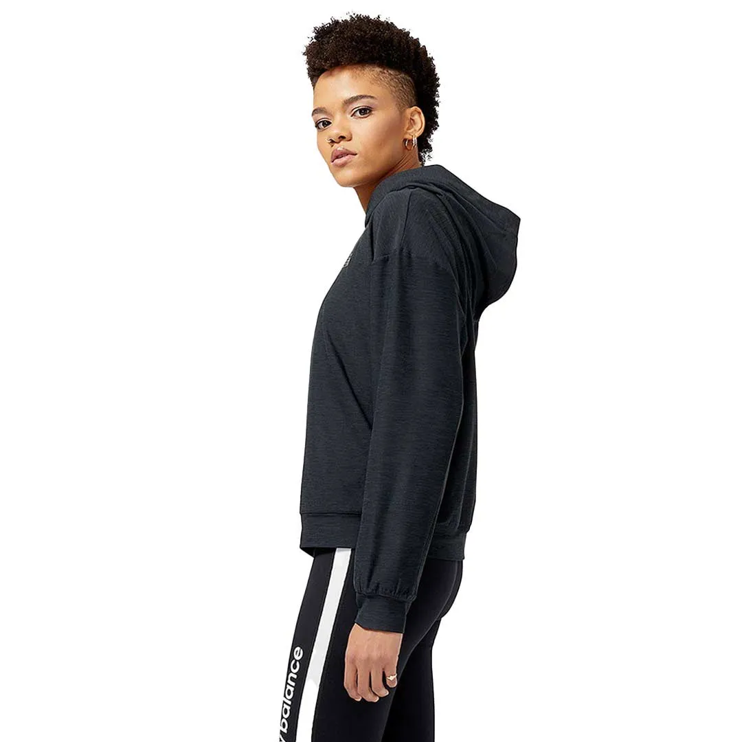 New Balance - Women's Spacedye Layer Hoodie (WT31450 BK) Adjustable Cuff Design Layered Collar