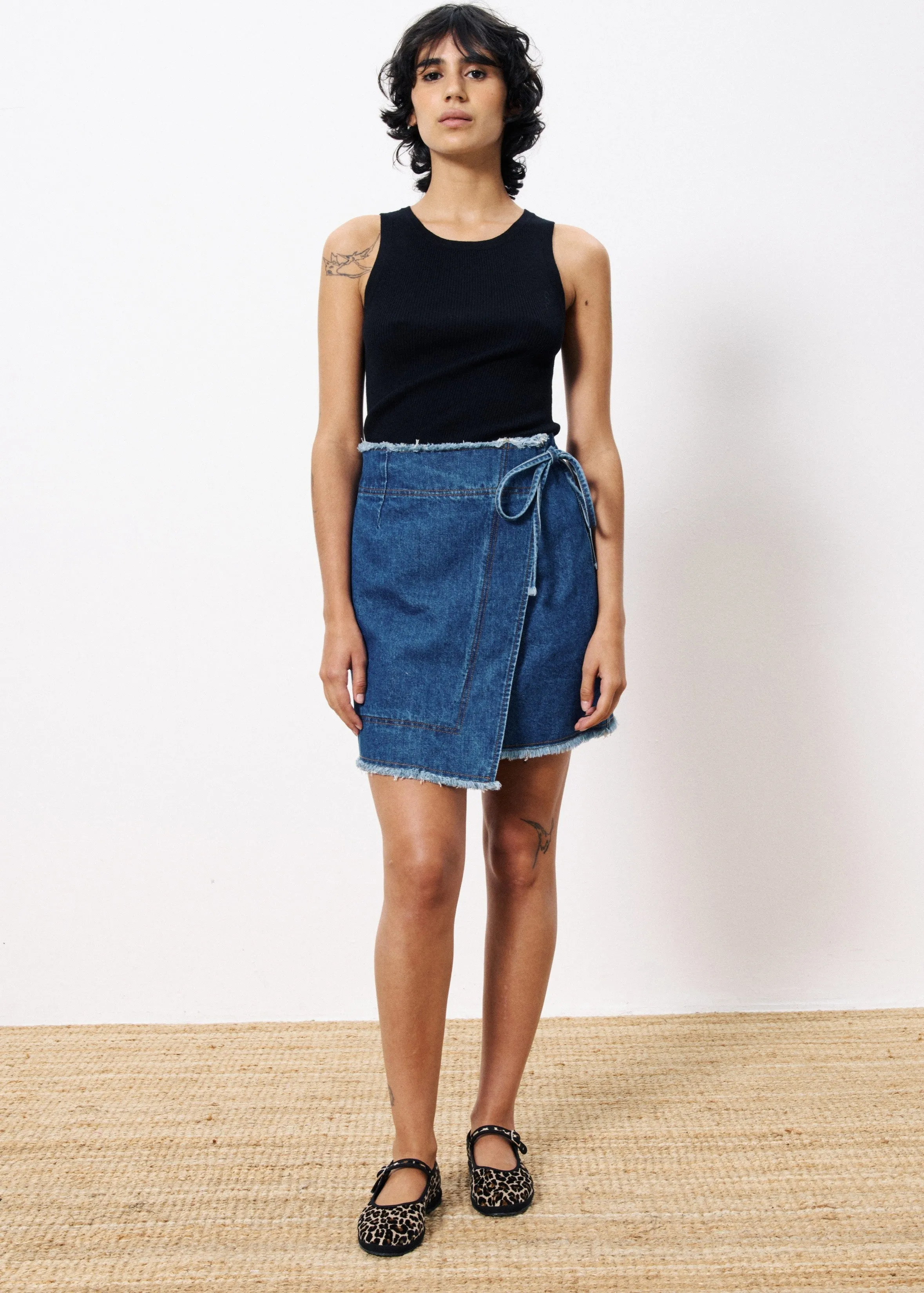 Wearable Art Durable Hem NISE BLUE JEAN MINI SKIRT