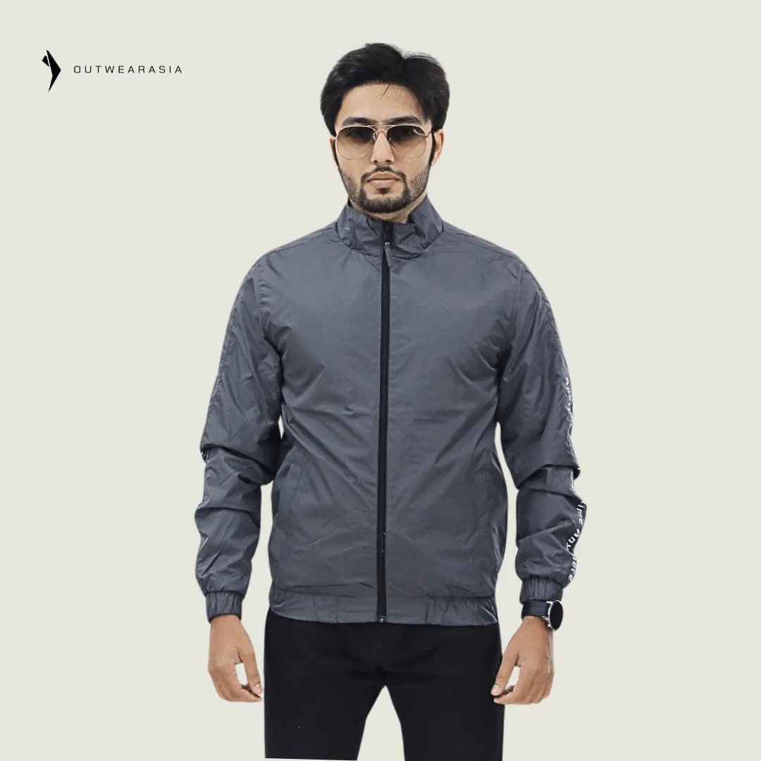 Men??s High Quality Premium light Weight Jacket- Grey Millan Adjustable Cuff Design Light Day Jacket
