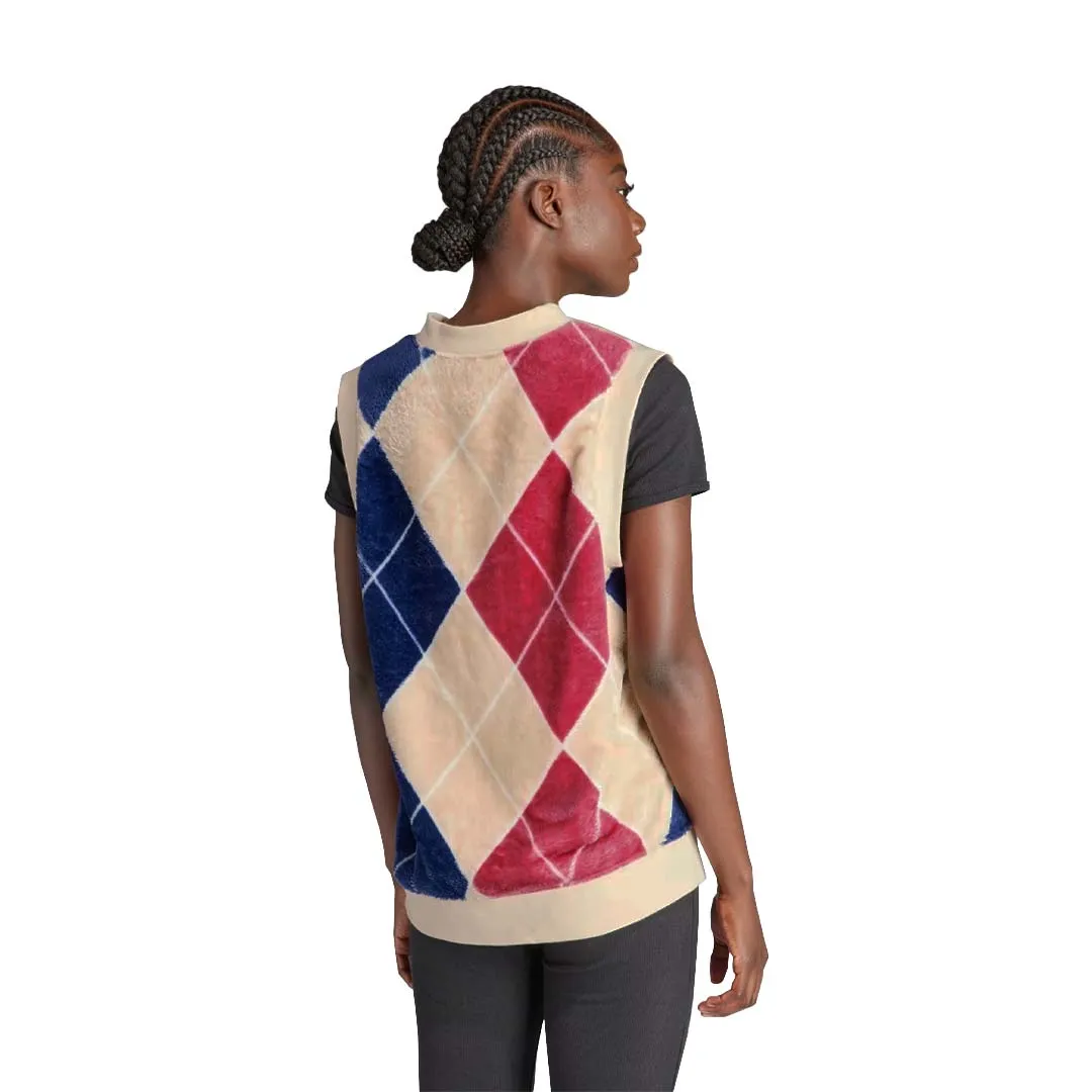 Lined Pockets City Style adidas - Women's Argyle Fluffy V-Neck Vest (II5635)