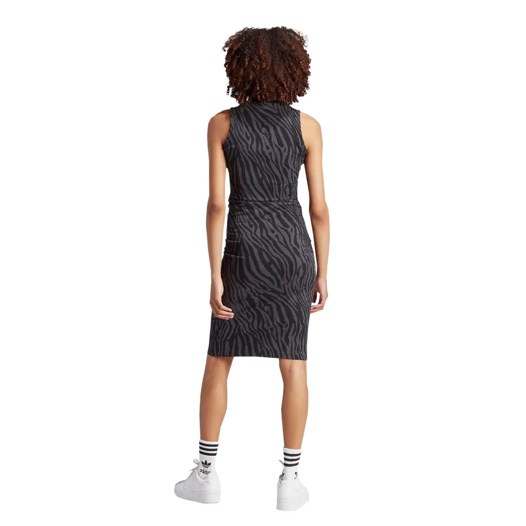 adidas - Women's Originals Allover Zebra Print Dress (IJ7088) Hooded style