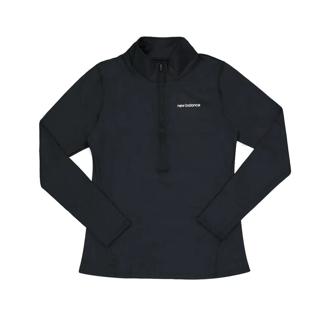 Durable Chill Piece All Season Versatility New Balance - Women's Achiever Shape Shield 1/2 Zip Top (WT33117 BK)