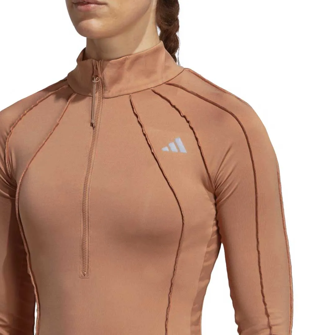 Fleece Lined adidas - Women's Collective Power 1/2 Zip Long Sleeve Shirt (IC5088)