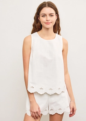 individual use Allied - compatible NORA SCALLOP EMBROIDERED EDGE TOP