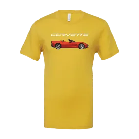 Vintage Wash Comfy Base Corvette C6 Side Graphic T-Shirt