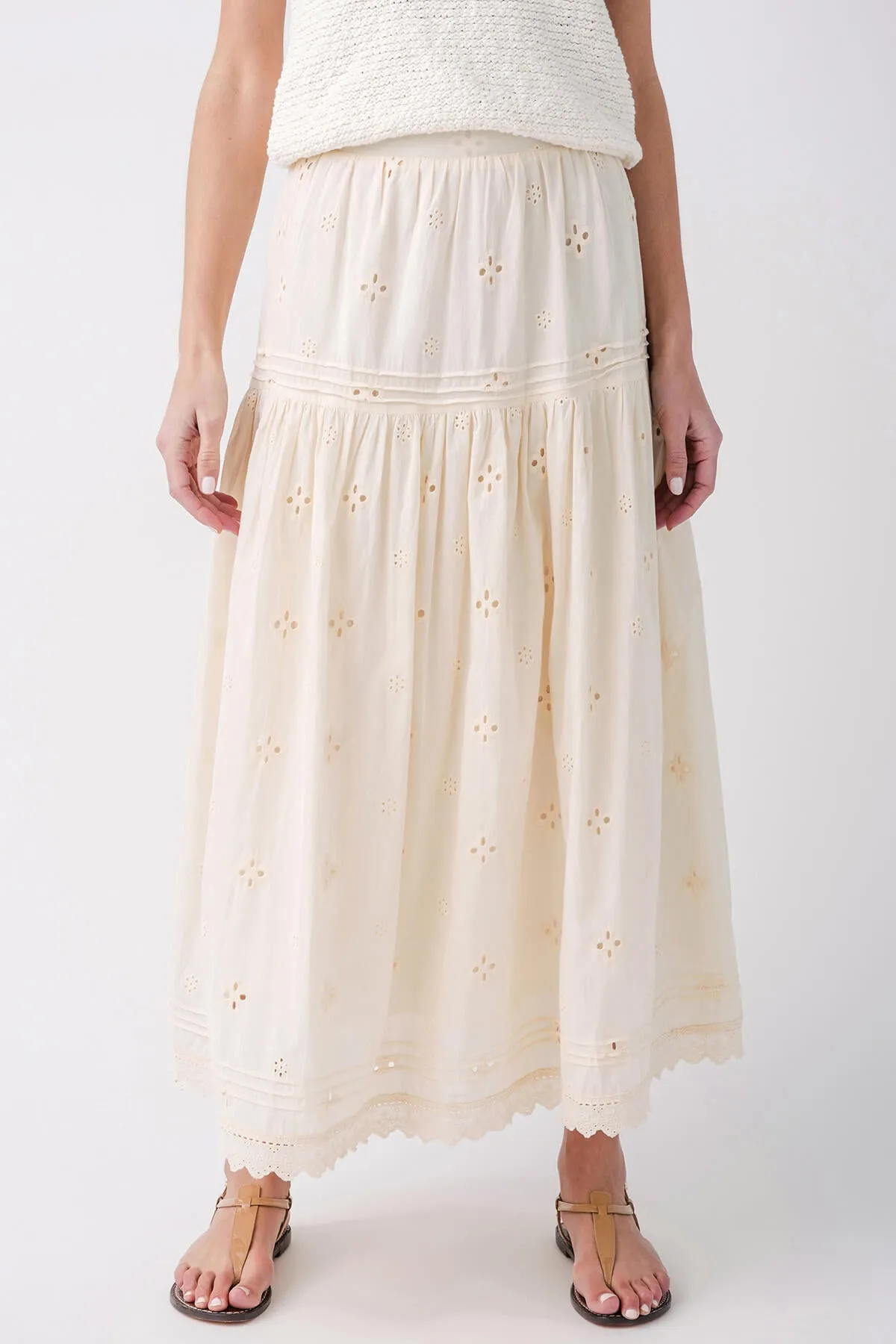 Collector??s Item Style Preview By Together Woven Cotton Eyelet Maxi Skirt