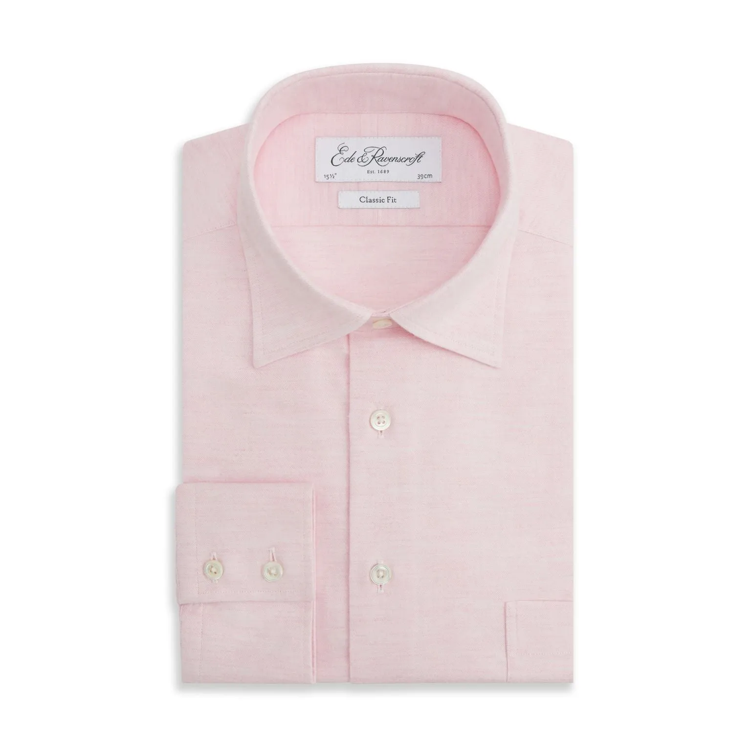 Aragon Pale Pink Cotton Cashmere Twill Shirt Printed design